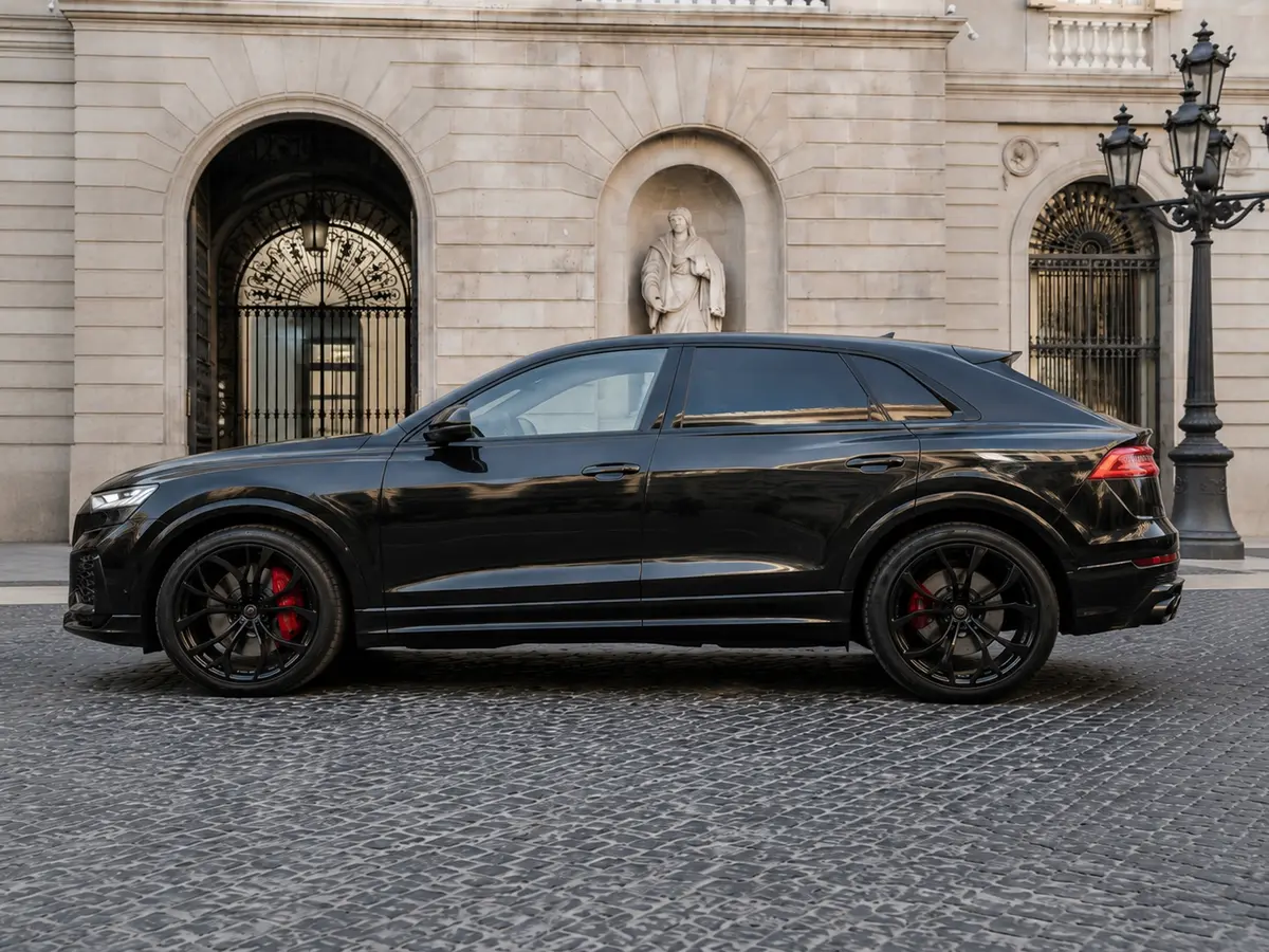 Audi Q8 2025, interior — Barcelona Luxury Car Rental, Barcelona. The 2025 Audi Q8 sits in the fleet as the quiet, capable choice for clients who want SUV…