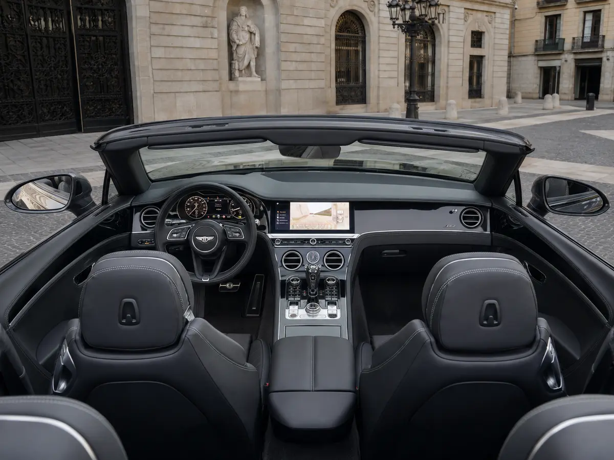 Bentley Continental GTC S V8 2025, interior — Barcelona Luxury Car Rental, Barcelona. The Bentley Continental GTC S V8 is built for covering distance without ever feeling like…