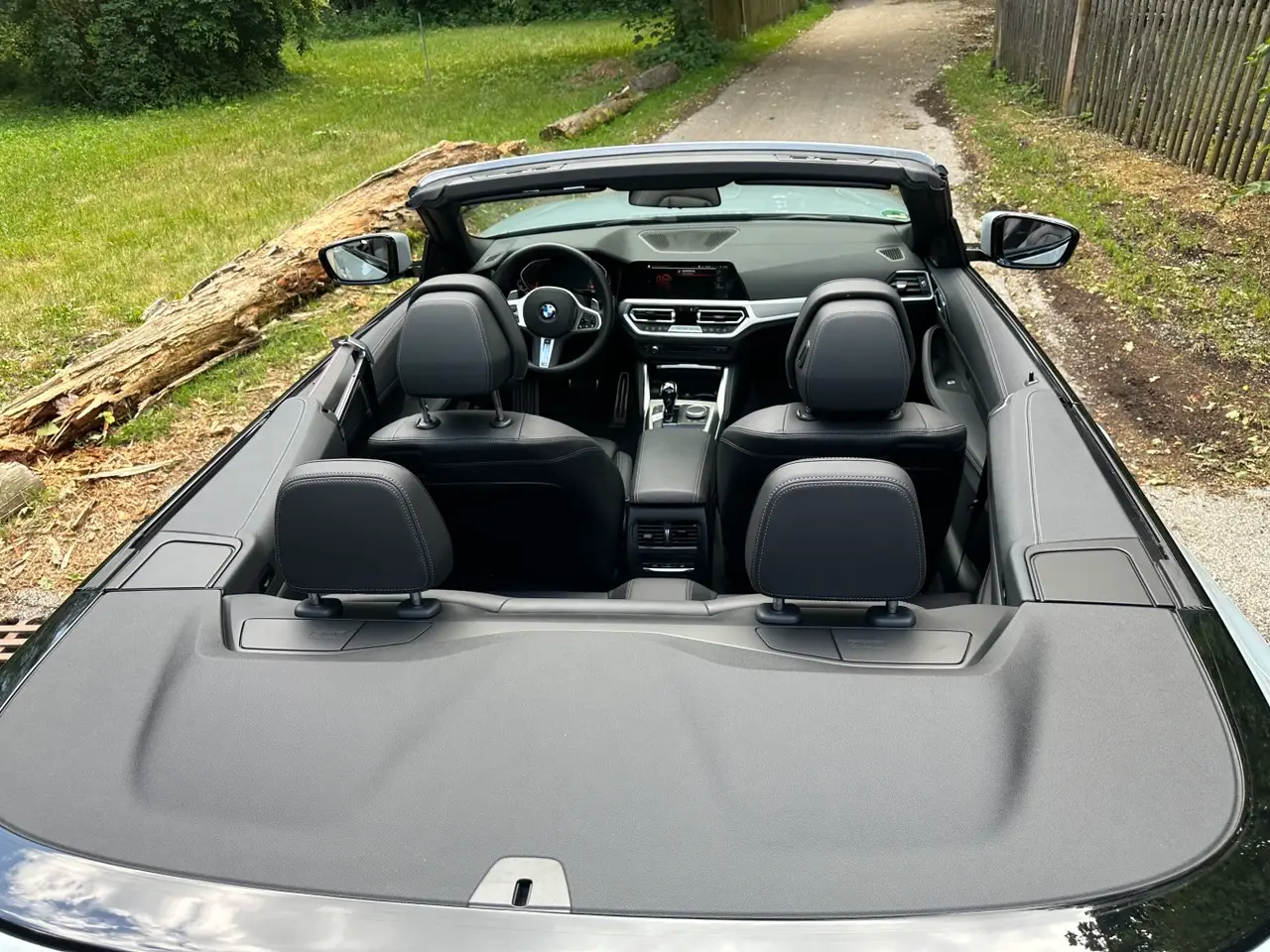 BMW 430i Cabrio 2023, rear view — Barcelona Luxury Car Rental, Barcelona. The 2023 BMW 430i Cabrio pairs a 245 hp turbocharged engine with the composure BMW's 4…