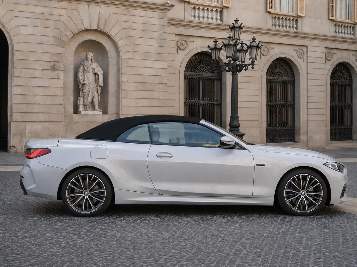 BMW 430i Cabrio 2023, interior — Barcelona Luxury Car Rental, Barcelona. The 2023 BMW 430i Cabrio pairs a 245 hp turbocharged engine with the composure BMW's 4…