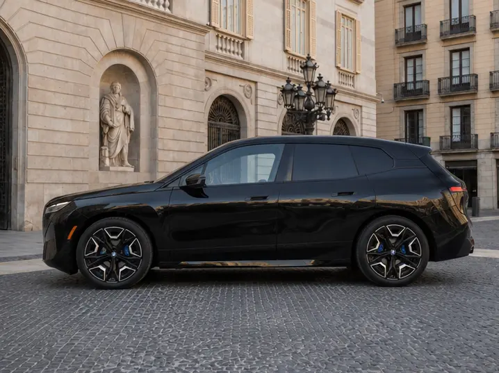 BMW IX M60 2023, interior — Barcelona Luxury Car Rental, Barcelona. The BMW iX M60 brings 619 hp to a fully electric SUV body, and the difference is…