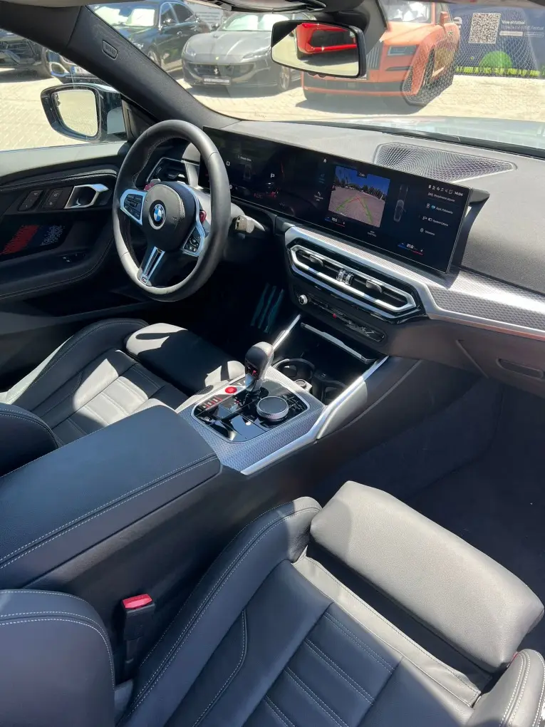 BMW M2 2024, front view — Barcelona Luxury Car Rental, Barcelona. The 2024 BMW M2 is the compact end of a performance line, and it drives like it: 460 hp…