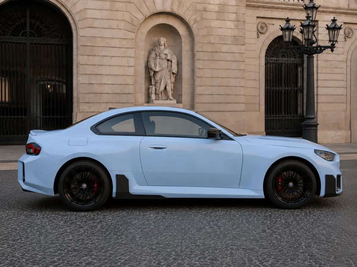 BMW M2 2024, rear view — Barcelona Luxury Car Rental, Barcelona. The 2024 BMW M2 is the compact end of a performance line, and it drives like it: 460 hp…