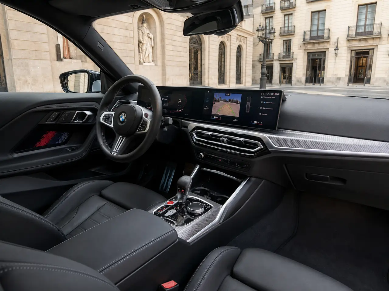 BMW M2 2024, interior — Barcelona Luxury Car Rental, Barcelona. The 2024 BMW M2 is the compact end of a performance line, and it drives like it: 460 hp…