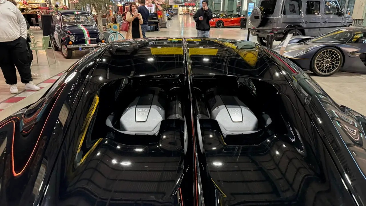 Bugatti Chiron 110 Ani 2019, front view — Barcelona Luxury Car Rental, Barcelona. The 2019 Bugatti Chiron 110 Ans is one of the rarest cars in the collection, built to…