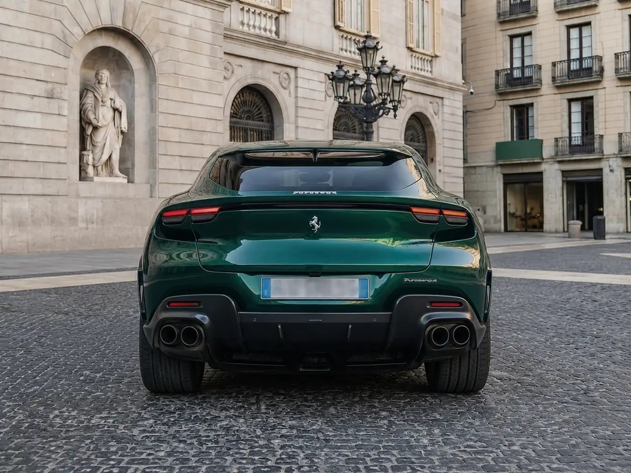 Ferrari Purosangue Atelier 2025, rear view — Barcelona Luxury Car Rental, Barcelona. The Ferrari Purosangue Atelier answers a question Ferrari clients have asked for years:…