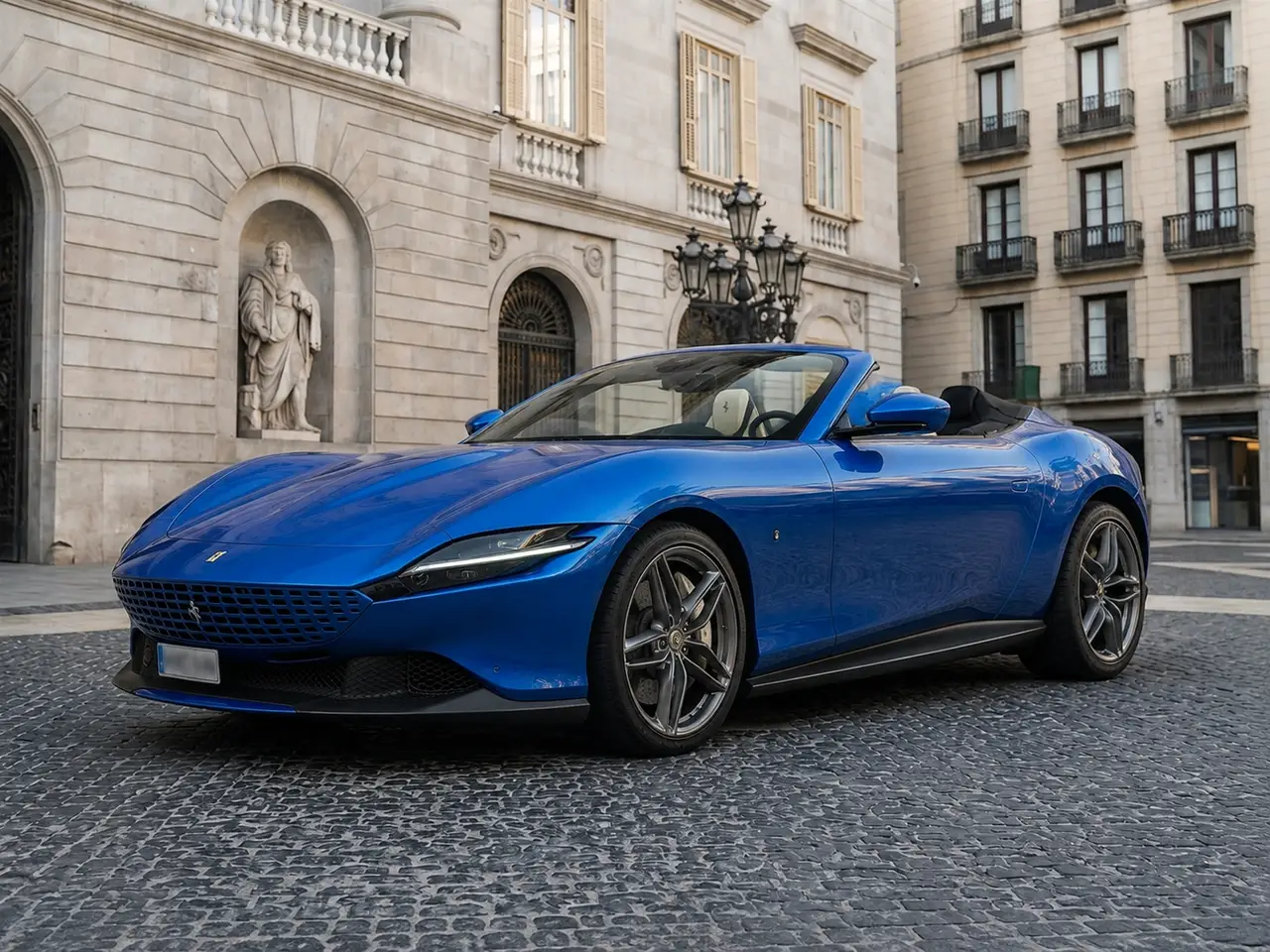 Ferrari Roma 2025 — Barcelona Luxury Car Rental, Barcelona. The Ferrari Roma sits apart from the marque's mid-engined coupés: a front-engined 2+2…