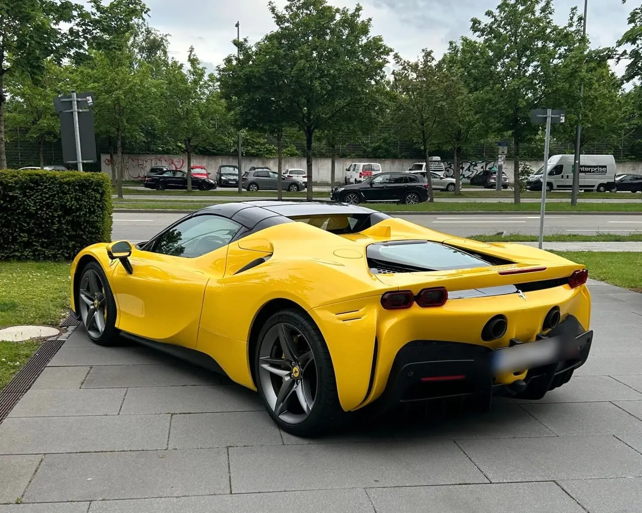 Ferrari SF90 Spider 2024, front view — Barcelona Luxury Car Rental, Barcelona. The Ferrari SF90 Spider sits at the top of the marque's current range, pairing a…