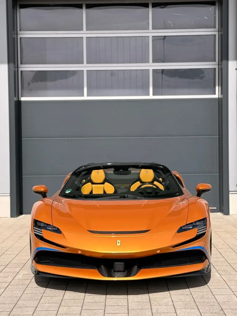 Ferrari SF90 Spider Tailor Made 2025, front view — Barcelona Luxury Car Rental, Barcelona. The Ferrari SF90 Spider Tailor Made is the most powerful car in this fleet, combining a…