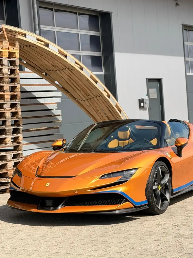 Ferrari SF90 Spider Tailor Made 2025, rear view — Barcelona Luxury Car Rental, Barcelona. The Ferrari SF90 Spider Tailor Made is the most powerful car in this fleet, combining a…