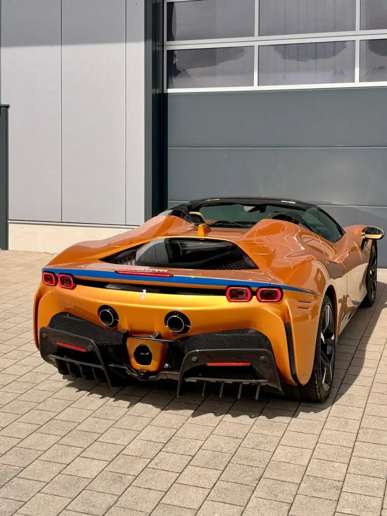 Ferrari SF90 Spider Tailor Made 2025, interior — Barcelona Luxury Car Rental, Barcelona. The Ferrari SF90 Spider Tailor Made is the most powerful car in this fleet, combining a…