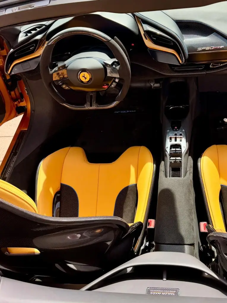 Ferrari SF90 Spider Tailor Made 2025, dashboard — Barcelona Luxury Car Rental, Barcelona. The Ferrari SF90 Spider Tailor Made is the most powerful car in this fleet, combining a…