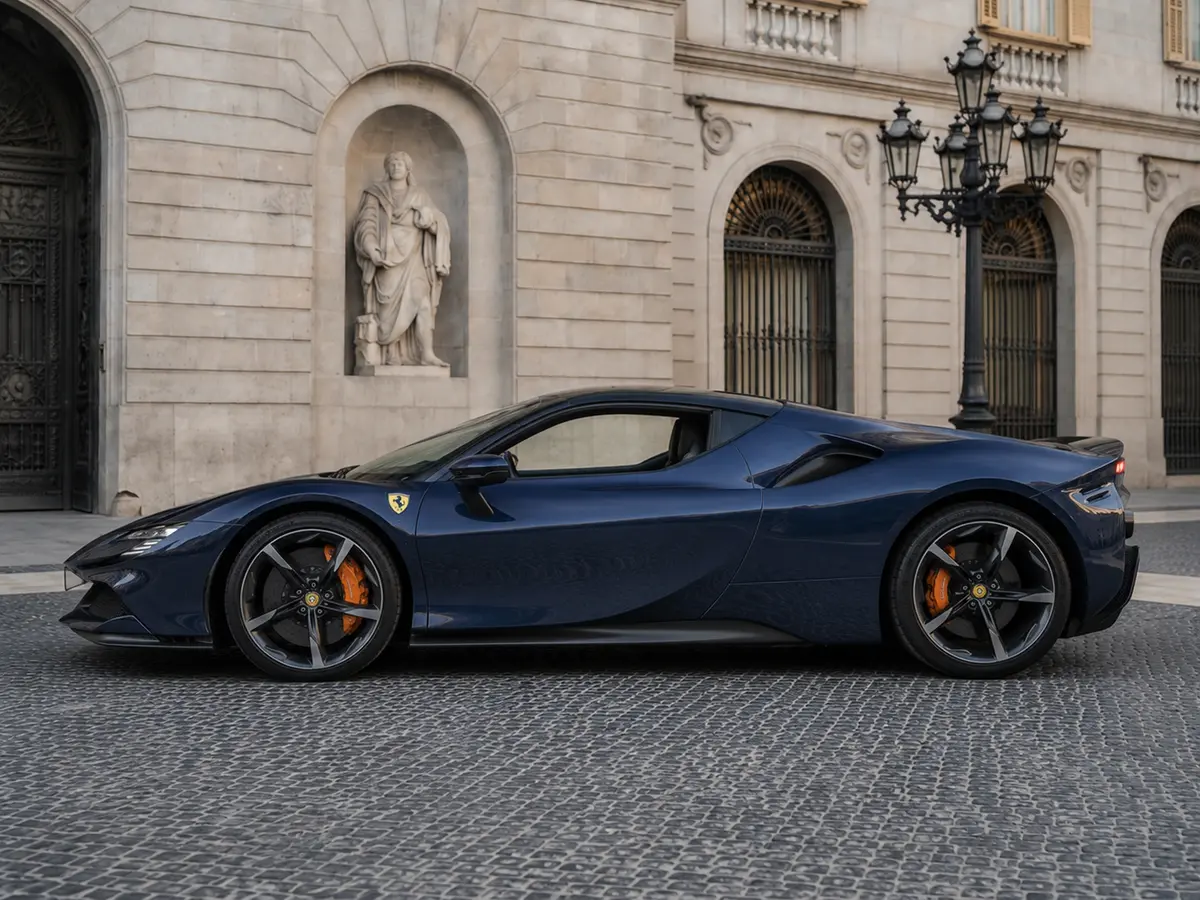 Ferrari SF90 Stradale 2025, exterior — Barcelona Luxury Car Rental, Barcelona. The Ferrari SF90 Stradale sits at the top of the marque's current range, pairing a…