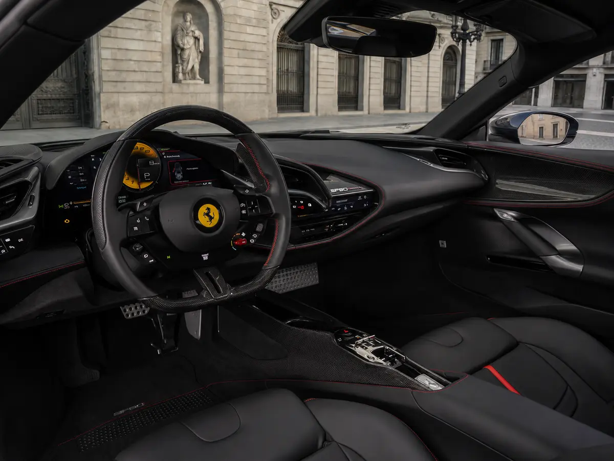 Ferrari SF90 Stradale 2025, interior — Barcelona Luxury Car Rental, Barcelona. The Ferrari SF90 Stradale sits at the top of the marque's current range, pairing a…