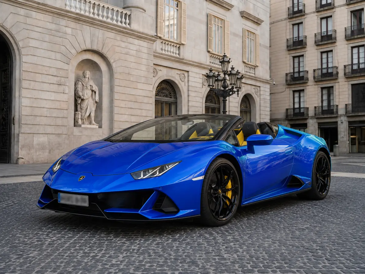Lamborghini Huracan Evo Spyder 2022 — Barcelona Luxury Car Rental, Barcelona. The 2022 Lamborghini Huracan Evo Spyder puts a naturally aspirated V10 producing 640 hp…