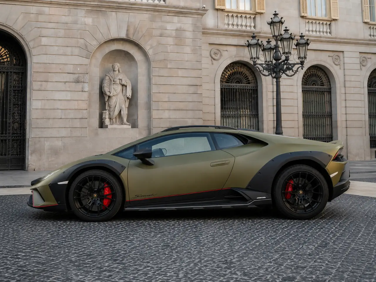 Lamborghini Huracan Sterrato 2024, exterior — Barcelona Luxury Car Rental, Barcelona. The Lamborghini Huracán Sterrato sits apart from the rest of Lamborghini's lineup: raised…