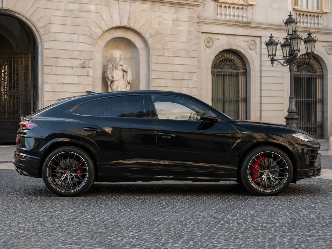 Lamborghini Urus S 2023, front view — Barcelona Luxury Car Rental, Barcelona. The Lamborghini Urus S carries 657 hp inside a five-seat SUV body, a combination that…