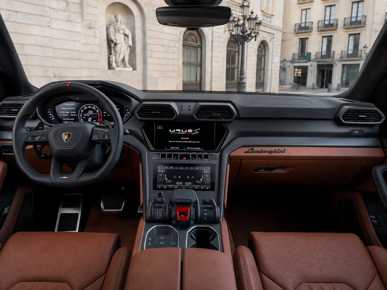 Lamborghini Urus S 2023, interior — Barcelona Luxury Car Rental, Barcelona. The Lamborghini Urus S carries 657 hp inside a five-seat SUV body, a combination that…