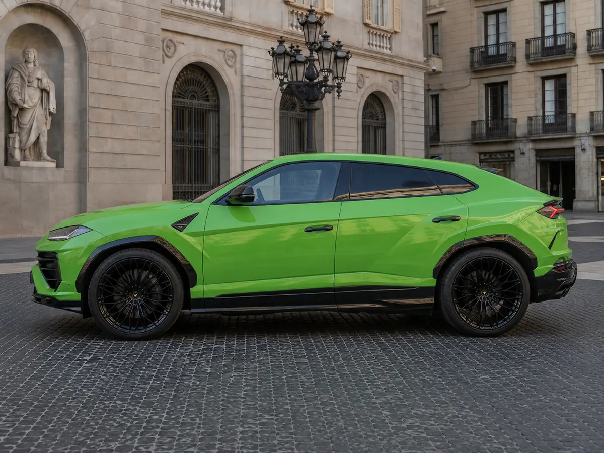 Lamborghini Urus SE 2026, extérieur — Barcelona Luxury Car Rental, Barcelone. Le Lamborghini Urus SE de 2026 conserve l'essentiel de ce qui a fait la réputation du…