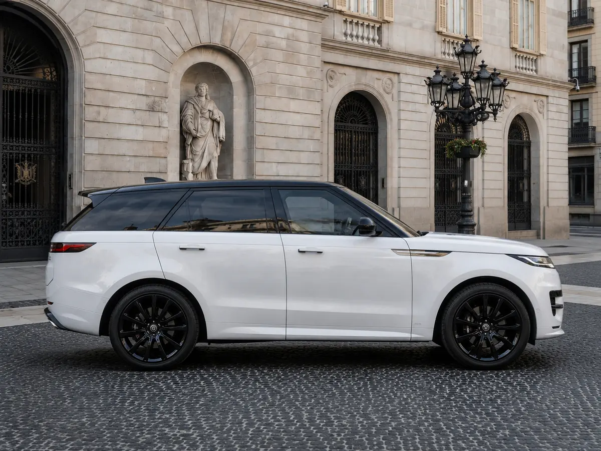 Land Rover Range Rover Sport 2025, front view — Barcelona Luxury Car Rental, Barcelona. The 2025 Range Rover Sport pairs a 400 hp drivetrain with the kind of composed, unhurried…