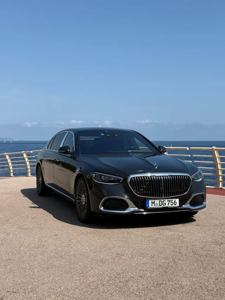 Maybach S580 2023, rear view — Barcelona Luxury Car Rental, Barcelona. The 2023 Maybach S580 is not built to be driven hard; it is built to arrive well. Its 503…