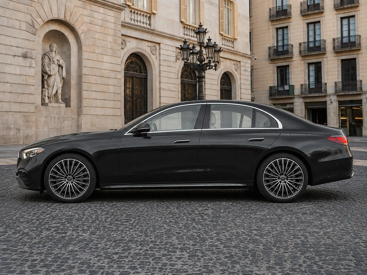 Mercedes Benz E-klasse 220d Premium Plus 2026, extérieur — Barcelona Luxury Car Rental, Barcelone. La Mercedes Benz E-Klasse 220d Premium Plus 2026 s'adresse à qui recherche une conduite…