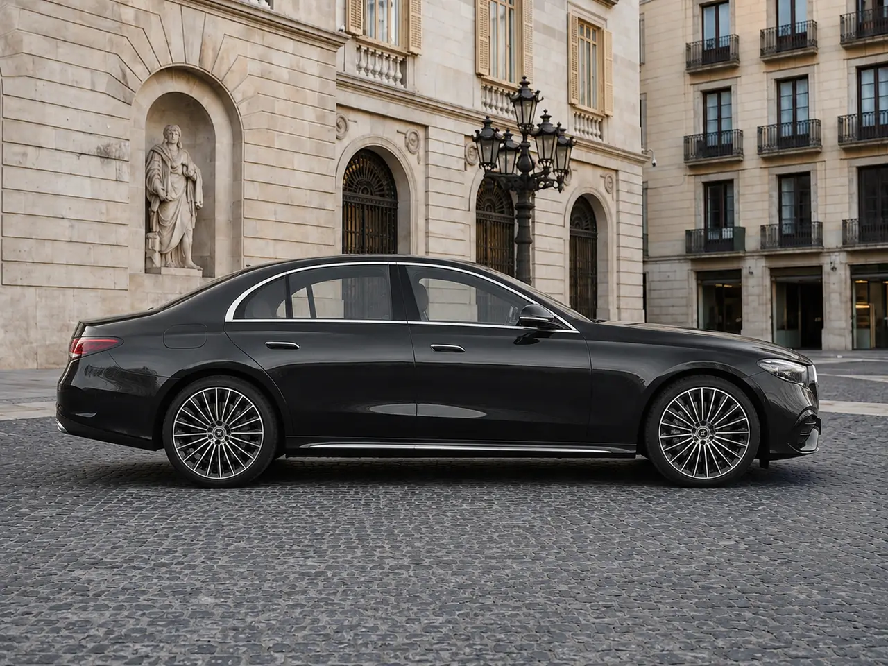 Mercedes Benz E-klasse 220d Premium Plus 2026, vue avant — Barcelona Luxury Car Rental, Barcelone. La Mercedes Benz E-Klasse 220d Premium Plus 2026 s'adresse à qui recherche une conduite…