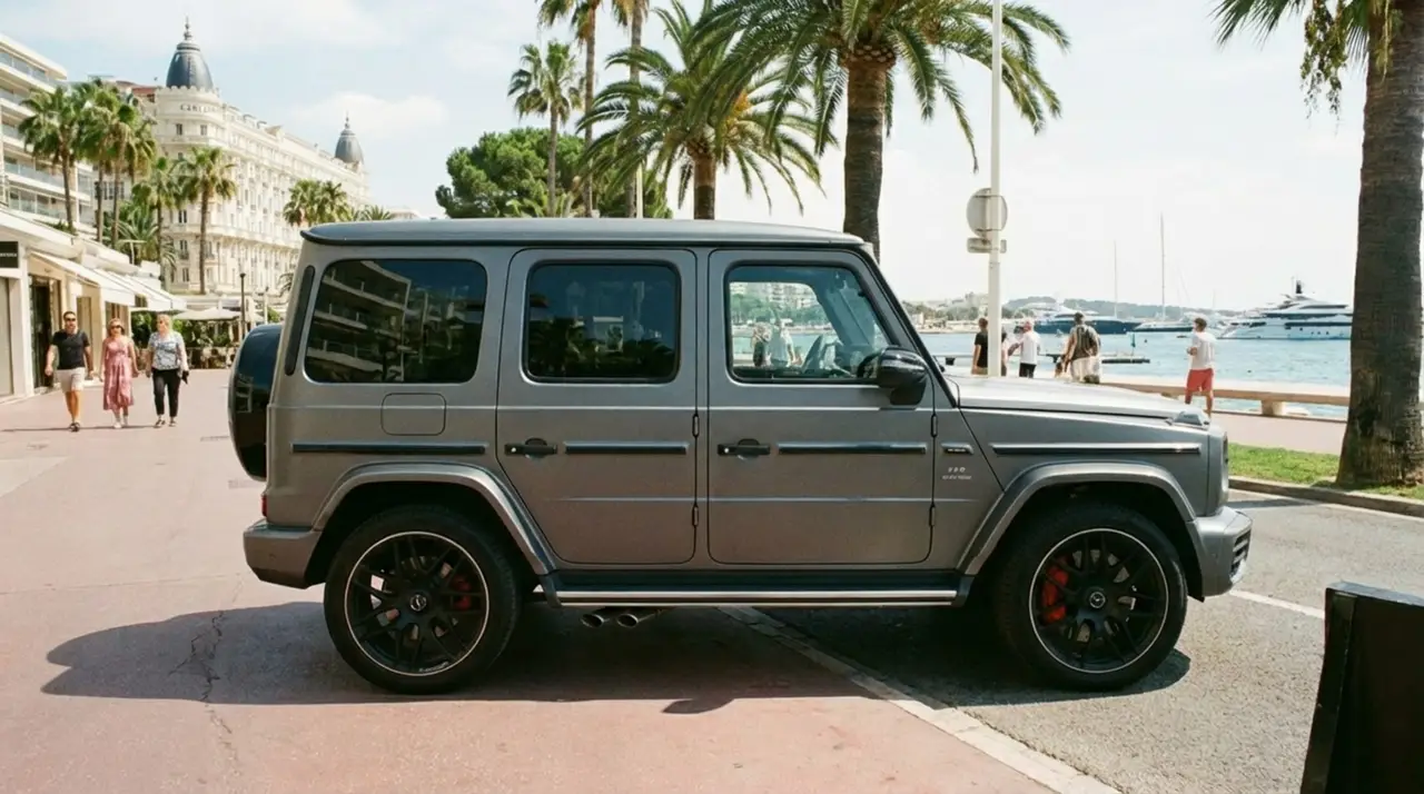 Mercedes Benz G63 2023, exterior — Barcelona Luxury Car Rental, Barcelona. The Mercedes Benz G63 keeps its silhouette almost unchanged from the original G-Wagen,…