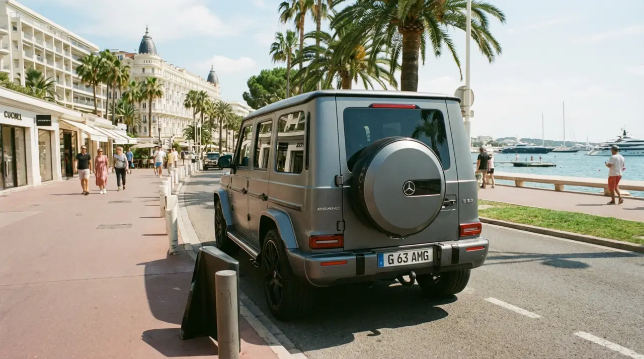 Mercedes Benz G63 2023, front view — Barcelona Luxury Car Rental, Barcelona. The Mercedes Benz G63 keeps its silhouette almost unchanged from the original G-Wagen,…