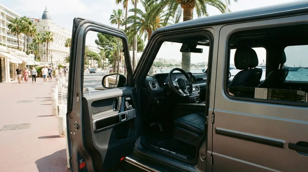 Mercedes Benz G63 2023, dashboard — Barcelona Luxury Car Rental, Barcelona. The Mercedes Benz G63 keeps its silhouette almost unchanged from the original G-Wagen,…