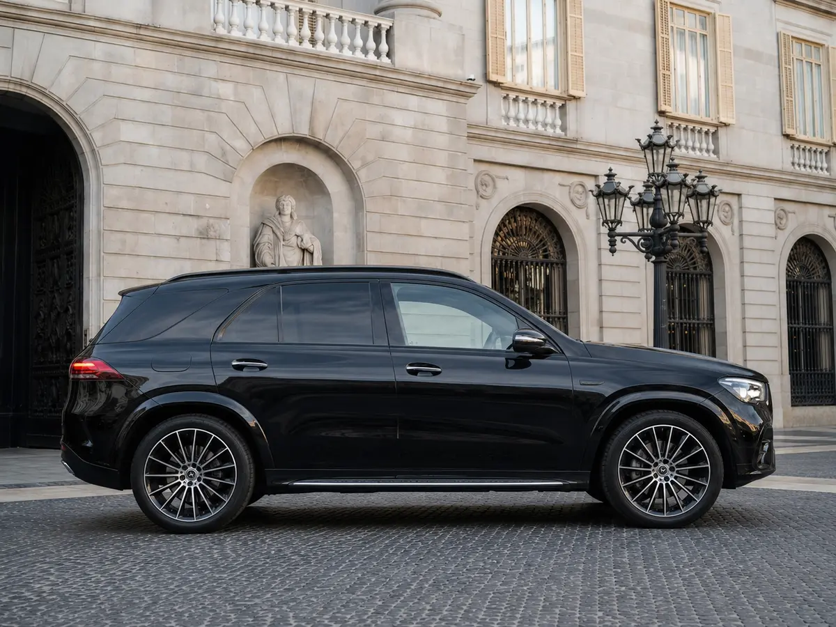 Mercedes Benz GLE 450 AMG 2024, front view — Barcelona Luxury Car Rental, Barcelona. The 2024 Mercedes Benz GLE 450 AMG pairs 367 hp with a cabin built for five, giving it…
