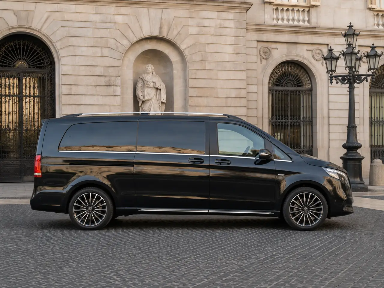 Mercedes Benz V300 4x4 XL Exclusive 7 seats 2025, front view — Barcelona Luxury Car Rental, Barcelona. The Mercedes-Benz V300 4x4 XL Exclusive is built around one core idea: keeping a full…