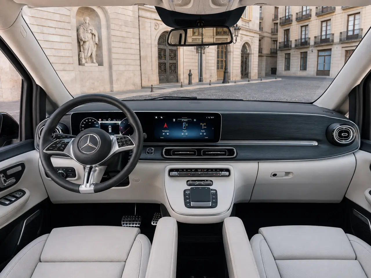Mercedes Benz V300 4x4 XL VIP (Captain, 7 seat) 2025, interior — Barcelona Luxury Car Rental, Barcelona. The 2025 Mercedes Benz V300 4x4 XL VIP is built for moving people, not making a scene.…