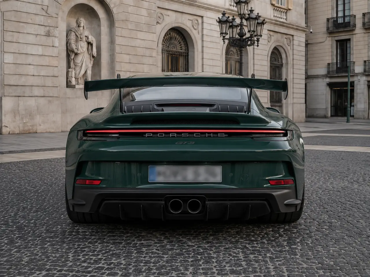 Porsche 911 GT3 2026, rear view — Barcelona Luxury Car Rental, Barcelona. The 2026 Porsche 911 GT3 is built for drivers who want feedback, not just speed. With 510…