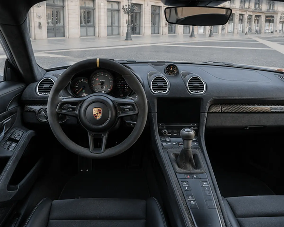Porsche GT4 RS 2024, interior — Barcelona Luxury Car Rental, Barcelona. The 2024 Porsche GT4 RS is built around one idea: a naturally aspirated engine and a…