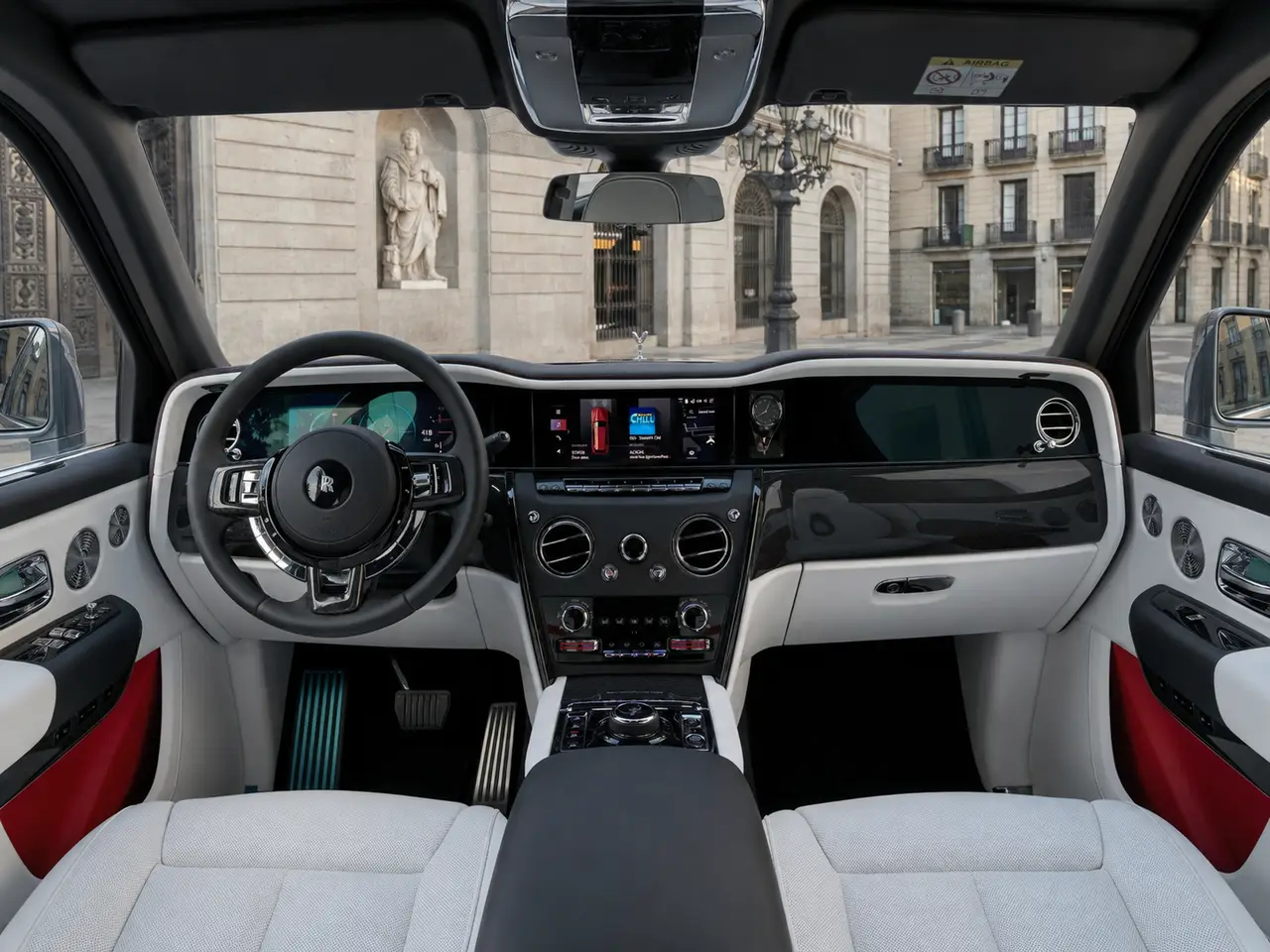 Rolls-Royce Cullinan 2025, interior — Barcelona Luxury Car Rental, Barcelona. The 2025 Rolls-Royce Cullinan 2025 is the most commanding luxury SUV available for rental…