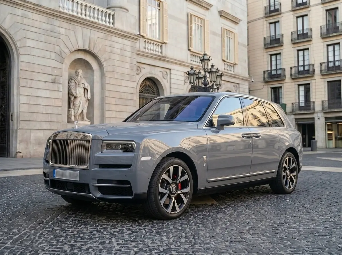 Rolls-Royce Cullinan 2025 — Barcelona Luxury Car Rental, Barcelona. El Rolls-Royce Cullinan 2025, disponible en alquiler de coches de lujo en Barcelona, es…