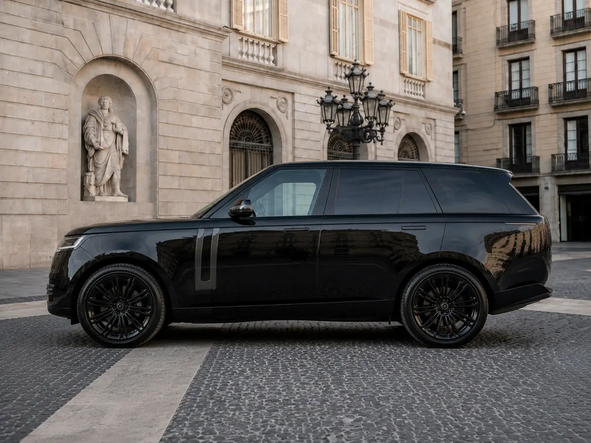 Rover Range Rover Autobiography D350 7s 2025, exterior — Barcelona Luxury Car Rental, Barcelona. The 2025 Range Rover Autobiography D350 7s pairs a 350 hp diesel drivetrain with genuine…