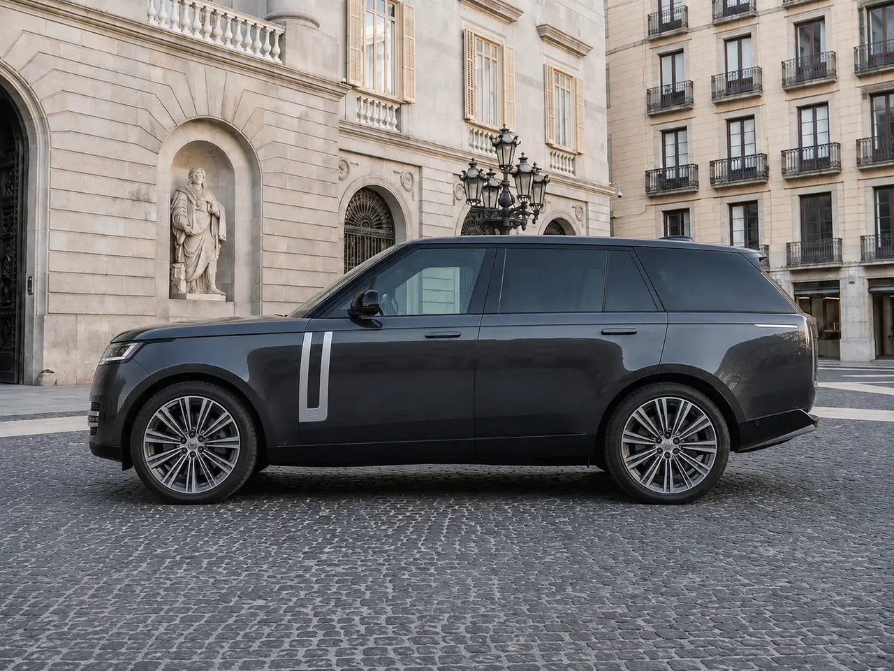 Rover Range Rover Autobiography P530 2026, exterior — Barcelona Luxury Car Rental, Barcelona. The 2026 Range Rover Autobiography P530 carries its 530 hp with the kind of restraint…