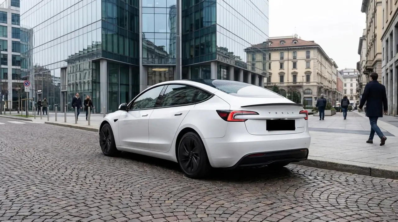 Tesla Model 3 Performance 2026, exterior — Barcelona Luxury Car Rental, Barcelona. The 2026 Tesla Model 3 Performance pairs 510 hp with instant electric response,…
